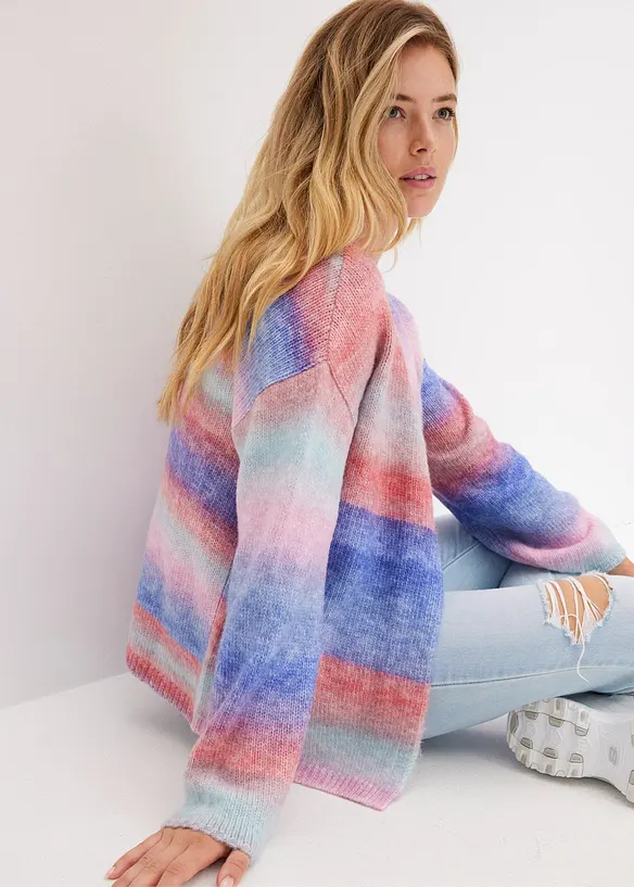 Grovstickad cardigan, bonprix