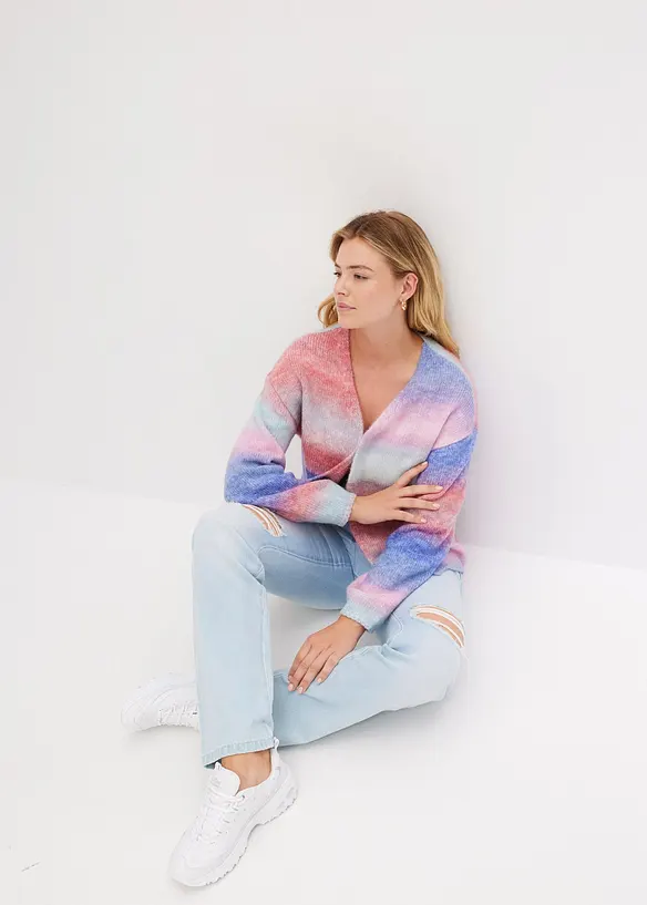 Grovstickad cardigan, bonprix