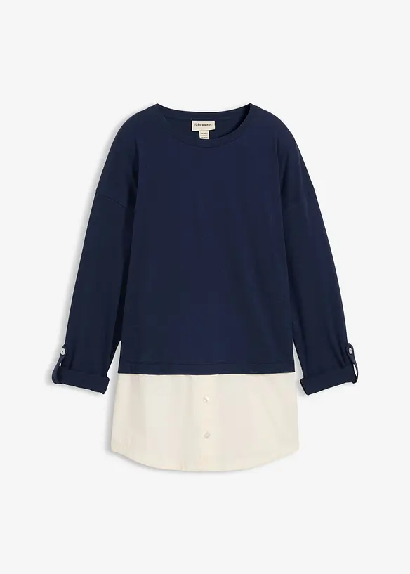 Topp med blusinf&auml;llning, bonprix