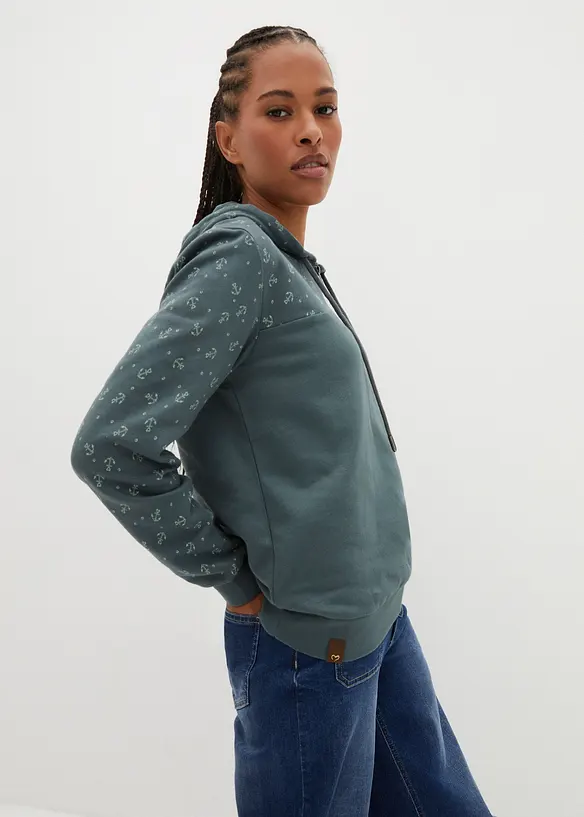 Luvtr&ouml;ja med dragkedja i ren bomull, bonprix