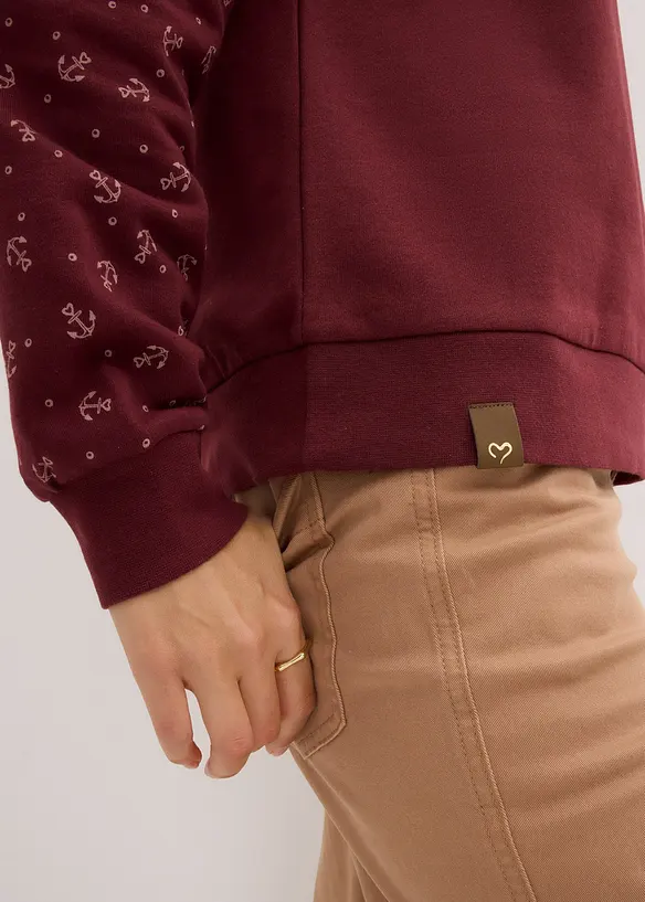 Luvtr&ouml;ja med dragkedja i ren bomull, bonprix