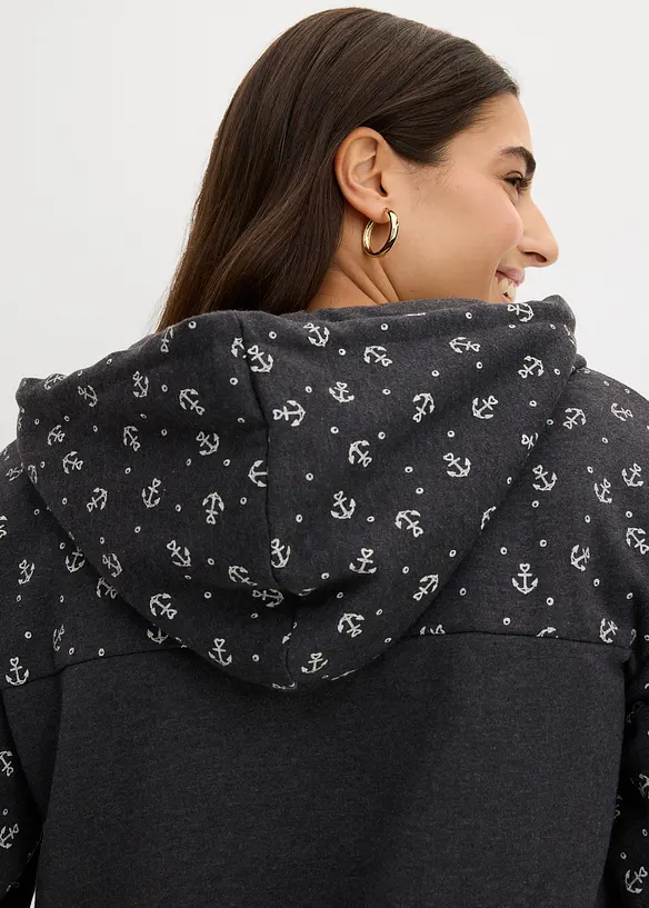 Luvtr&ouml;ja med dragkedja i ren bomull, bonprix