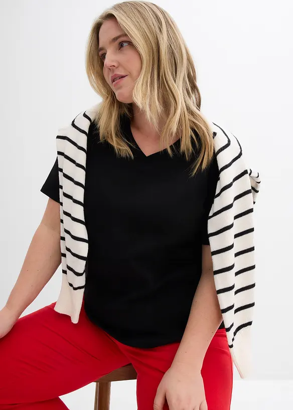 Topp i stabil jersey av ekologisk bomull (2-pack), bonprix