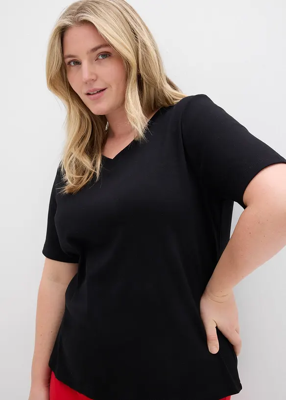 Topp i stabil jersey av ekologisk bomull (2-pack), bonprix