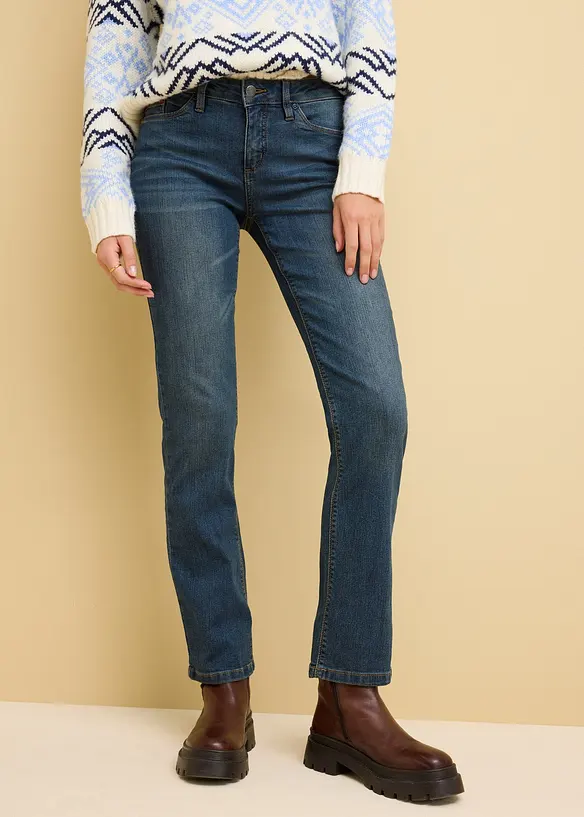 Straight Jeans Mid Waist, Stretch, bonprix