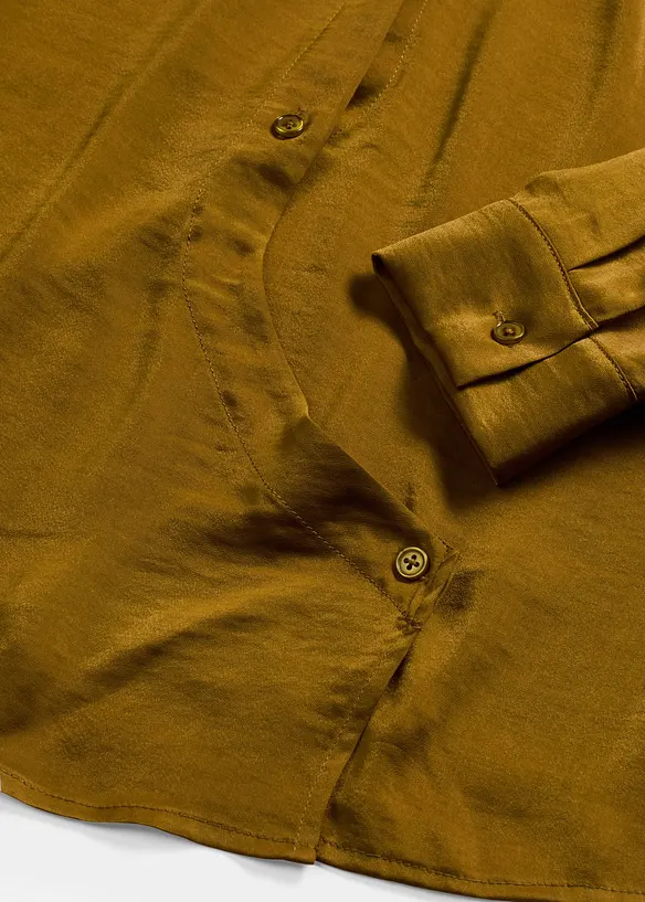 Skjortblus i f&ouml;ljsam satin, bonprix