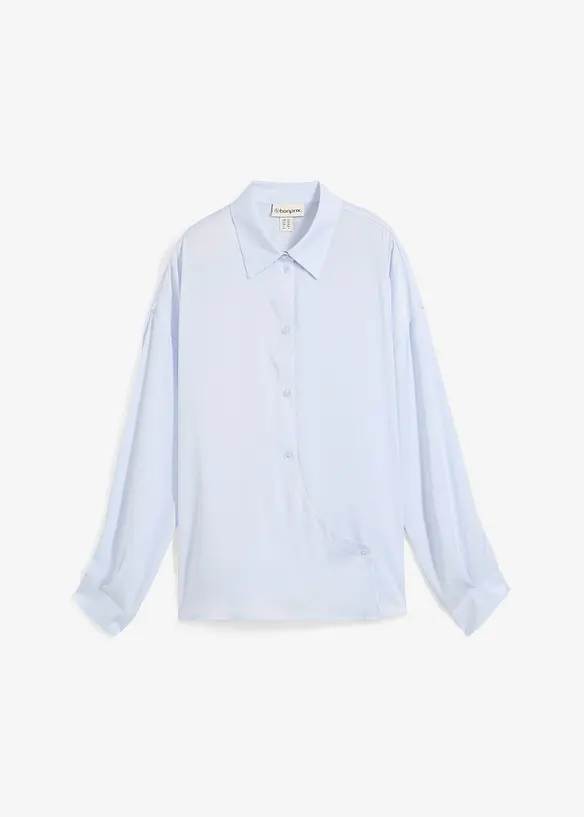 Skjortblus i f&ouml;ljsam satin, bonprix