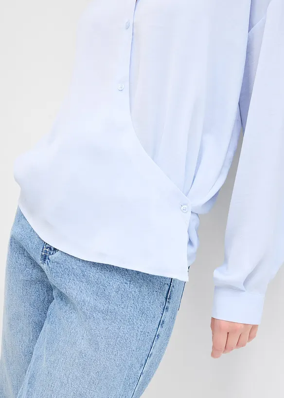 Skjortblus i f&ouml;ljsam satin, bonprix