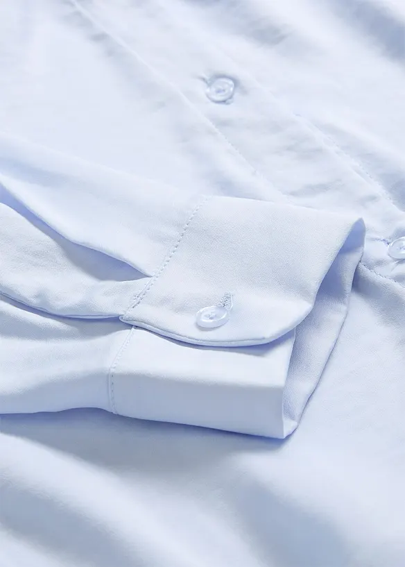 Skjortblus i f&ouml;ljsam satin, bonprix