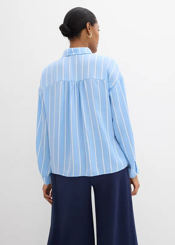 Skjortblus i f&ouml;ljsam satin, bonprix