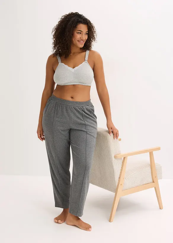 Amnings-BH utan bygel, med ekologisk bomull och spets (2-pack), bonprix