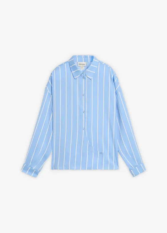 Skjortblus i f&ouml;ljsam satin, bonprix
