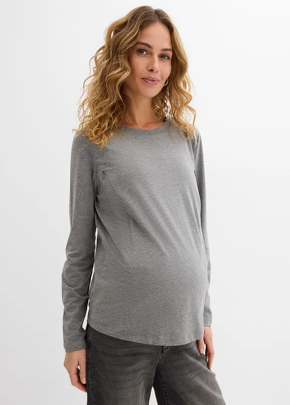 L&aring;ng&auml;rmad topp med diskret amnings&ouml;ppning, med ekologisk bomull (2-pack), bonprix