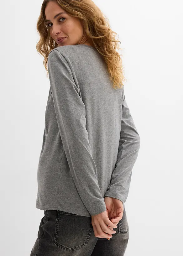 L&aring;ng&auml;rmad topp med diskret amnings&ouml;ppning, med ekologisk bomull (2-pack), bonprix