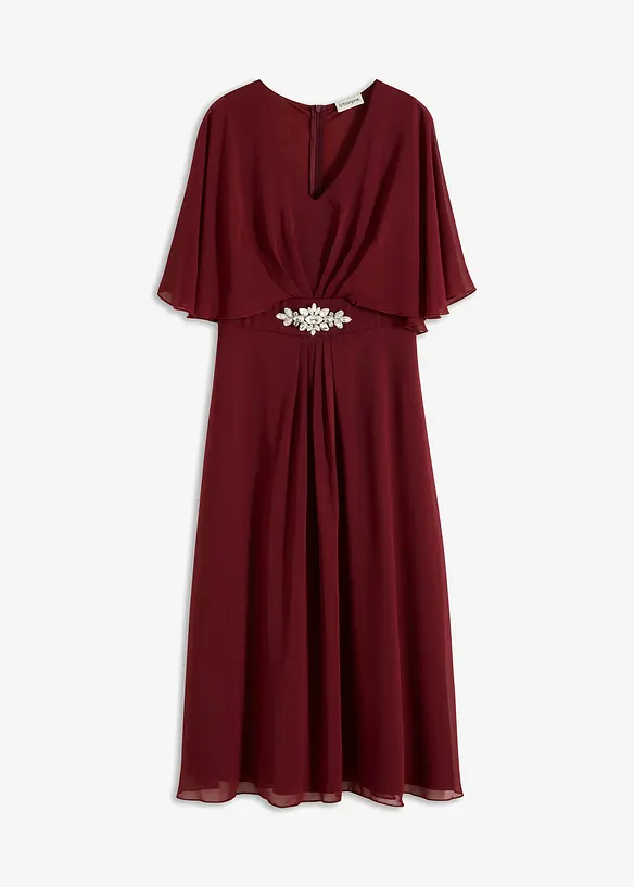 Mellanl&aring;ng kl&auml;nning i chiffong med strassapplikation, bonprix