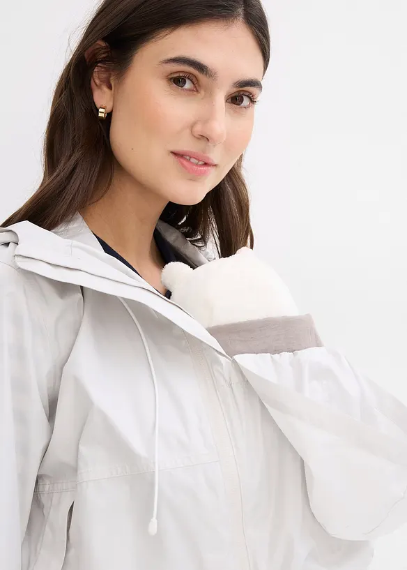 Ultral&auml;tt vind- och vattenavvisande mammajacka med babyficka, bonprix