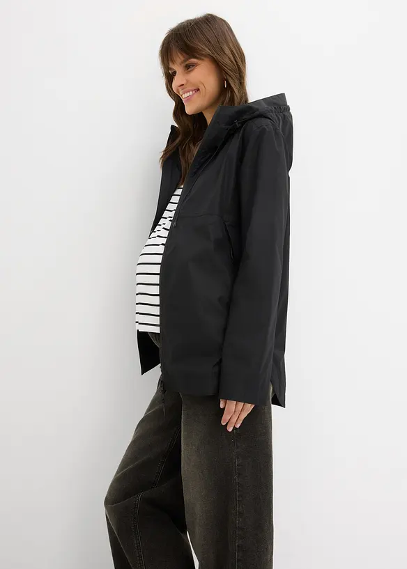 Ultral&auml;tt vind- och vattenavvisande mammajacka med babyficka, bonprix