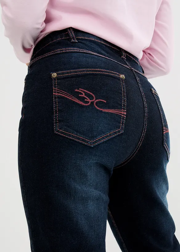 Straight Jeans Mid Waist, med bekv&auml;m midja, bonprix