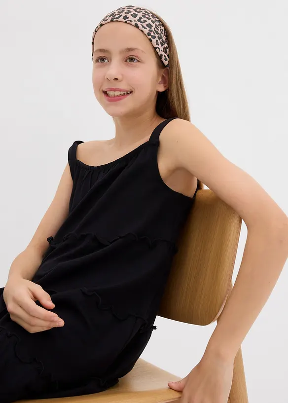 Kl&auml;nning med smala axelband i ekologisk bomull f&ouml;r barn, bonprix