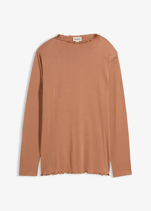 L&aring;ng&auml;rmad topp av bomullsmix, bonprix