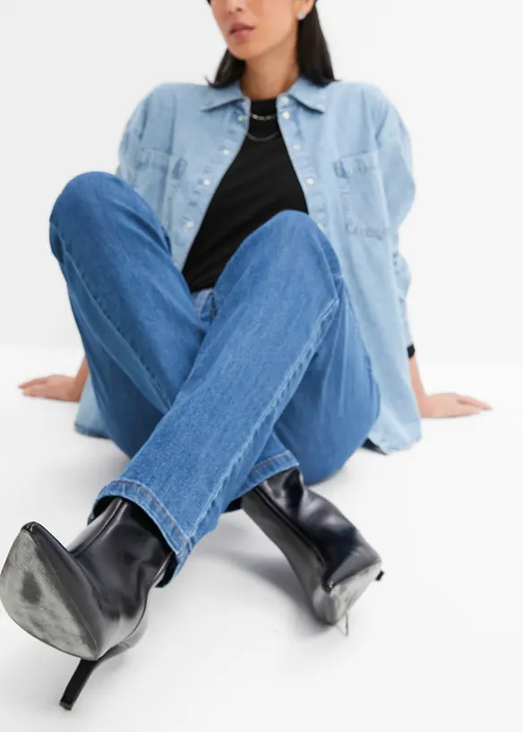 Straight Jeans Mid Waist, Stretch, bonprix