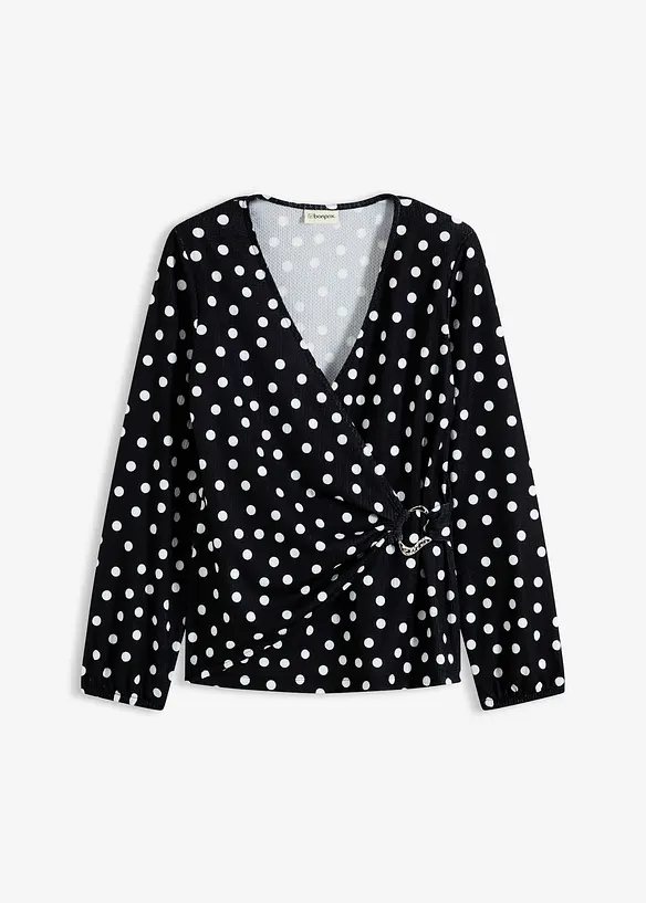 L&aring;ng&auml;rmad topp av jersey med struktur, bonprix