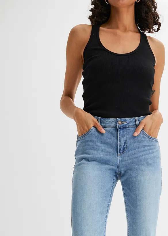 Straight Jeans Mid Waist, Stretch, bonprix