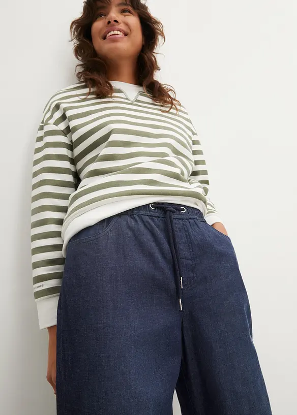 Dra p&aring;-jeans med raka ben, bonprix