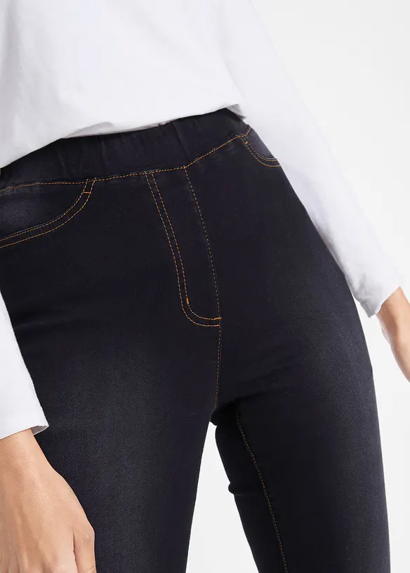 Jeggings i tunn t&ouml;jbar termomaterial med bekv&auml;m h&ouml;g midja, bonprix