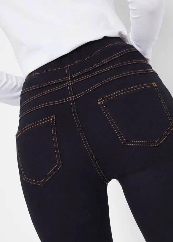 Jeggings i tunn t&ouml;jbar termomaterial med bekv&auml;m h&ouml;g midja, bonprix