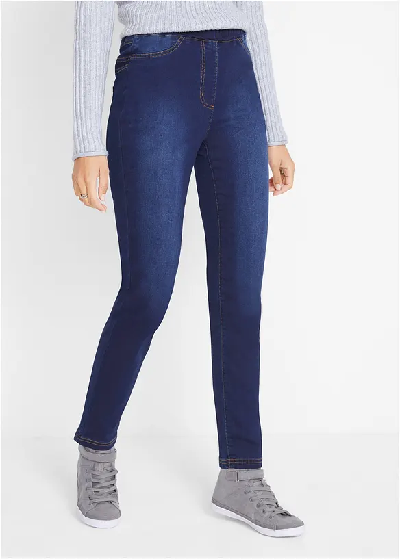 Jeggings i tunn t&ouml;jbar termomaterial med bekv&auml;m h&ouml;g midja, bonprix