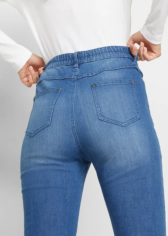 Bootcutjeans med bekv&auml;m h&ouml;g midja, bonprix