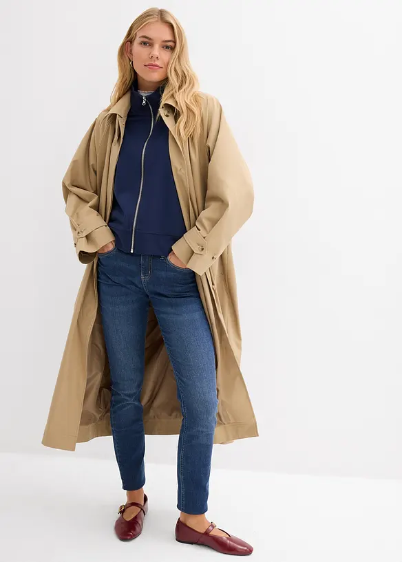 Trenchcoat med slejf, bonprix