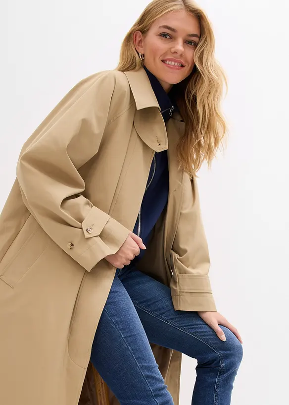 Trenchcoat med slejf, bonprix