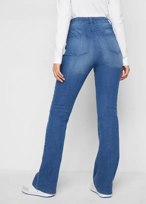 Bootcutjeans med bekv&auml;m h&ouml;g midja, bonprix