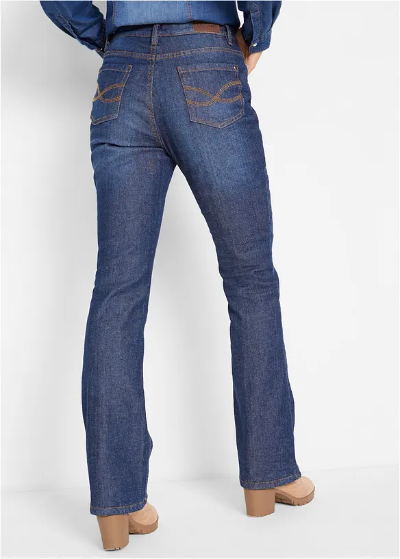 Fodrade jeans med Bootcut och High Waist, bonprix