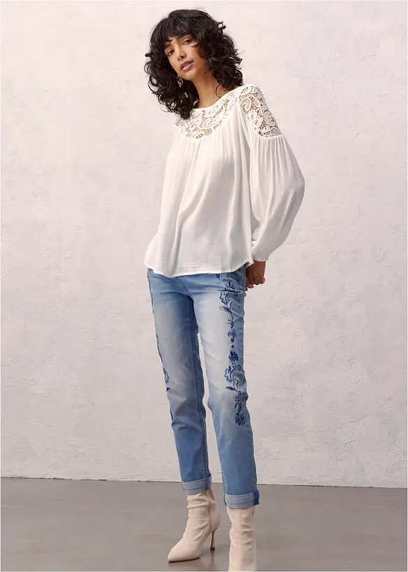 Slim Jeans Mid Waist, cropped, bonprix