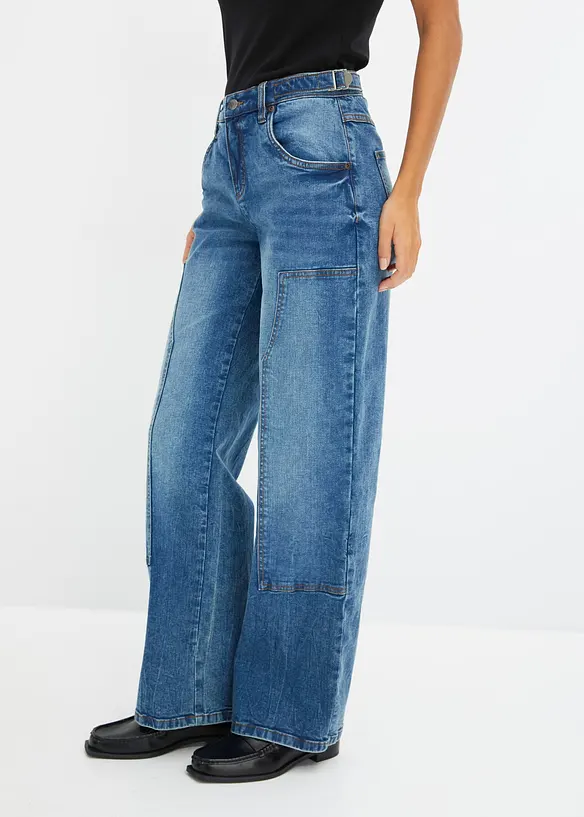 Jeans Wide Leg Mid Waist, bonprix