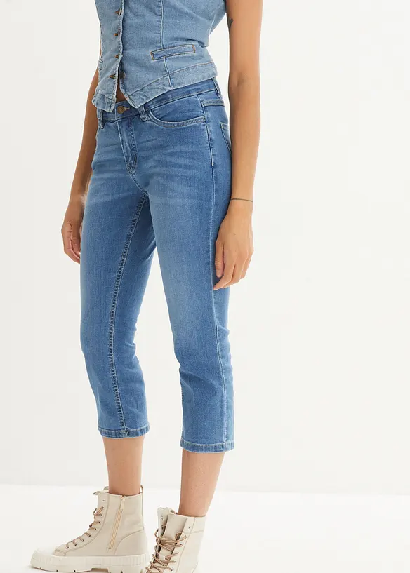 Bekv&auml;mt stretchiga 7/8-jeans, bonprix
