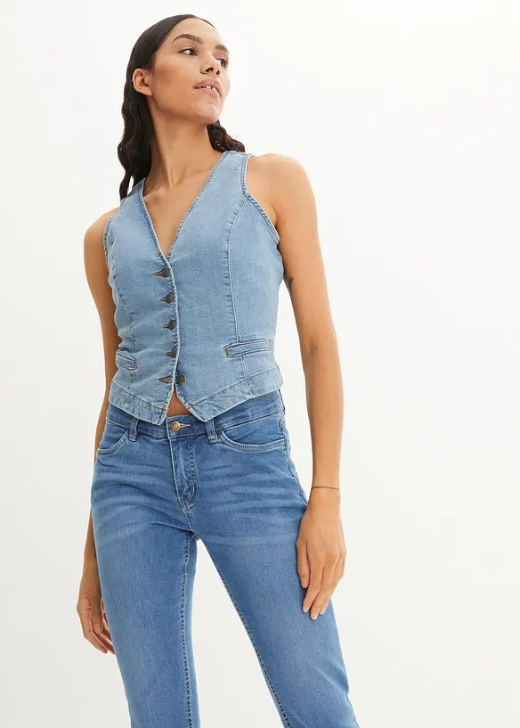 Bekv&auml;mt stretchiga 7/8-jeans, bonprix