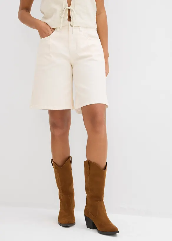 Jeansshorts med Mid Waist, bonprix