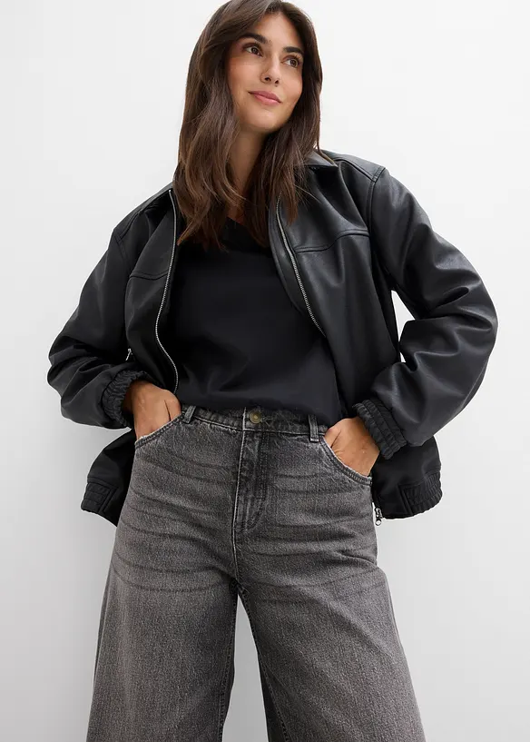 Wide Leg Jeans Mid Waist, bonprix