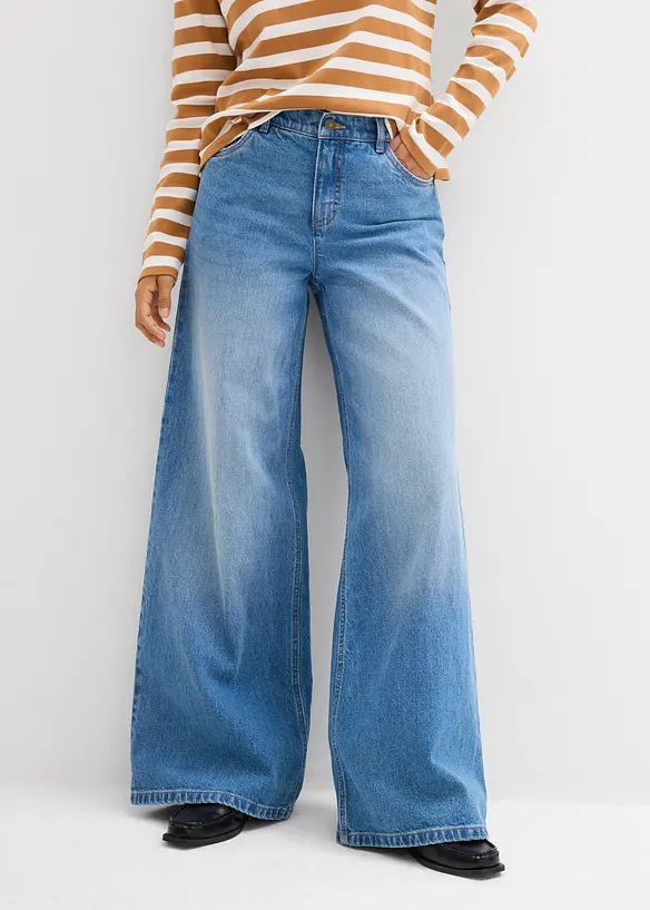 Wide Leg Jeans Mid Waist, bonprix