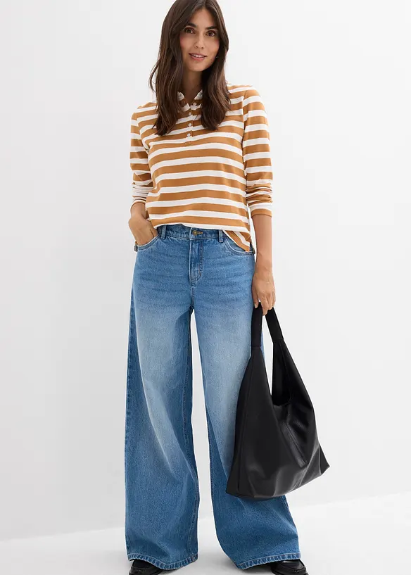 Wide Leg Jeans Mid Waist, bonprix