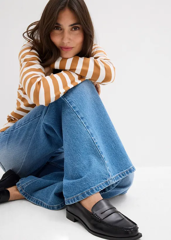 Wide Leg Jeans Mid Waist, bonprix