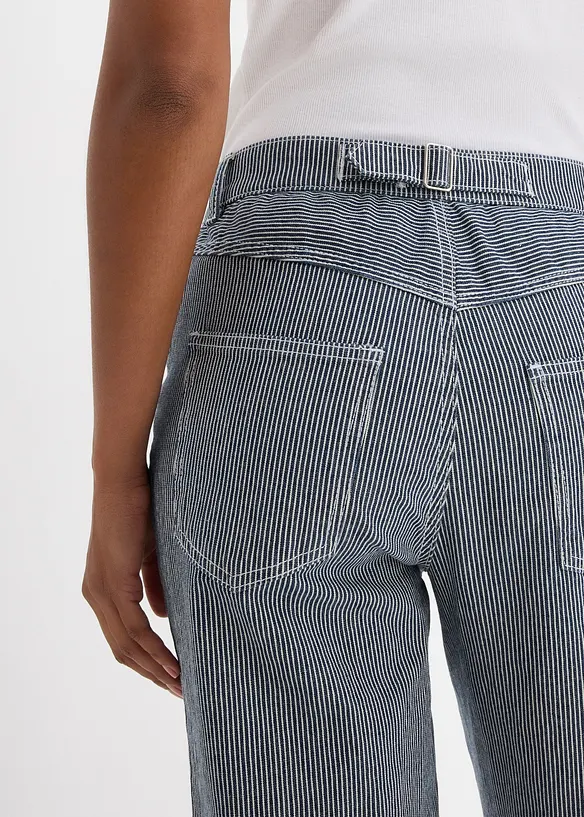 Loose Straight Jeans High Waist, randiga, bonprix