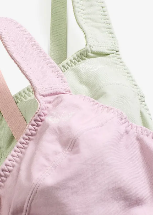 BH utan bygel, med ekologisk bomull (2-pack), bonprix