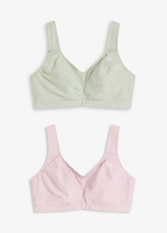 BH utan bygel, med ekologisk bomull (2-pack), bonprix