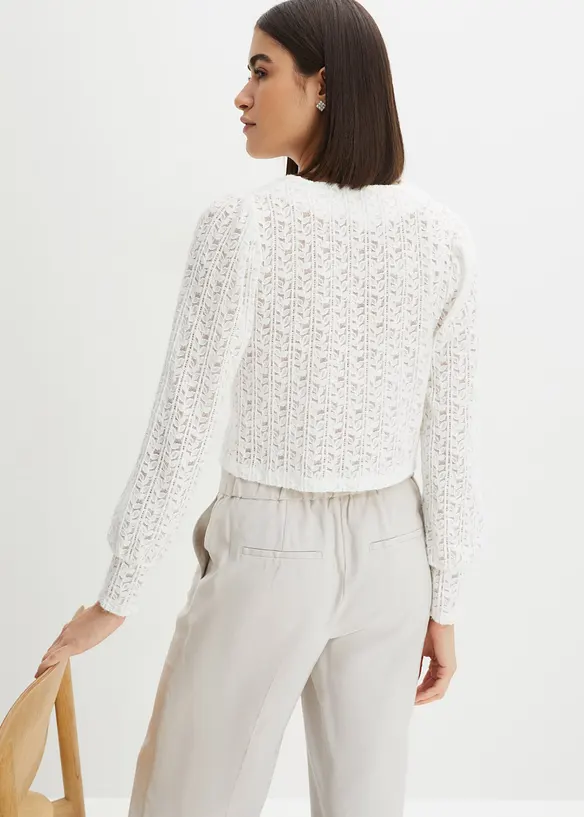 Cardigan med smyckesknappar, bonprix