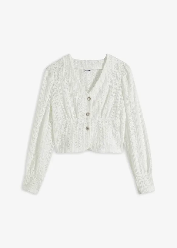 Cardigan med smyckesknappar, bonprix